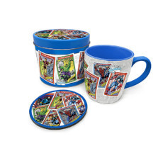 pyramid_international_lata_regalo_taza_+_posavasos_marvel_cartas_5050293855370_oferta