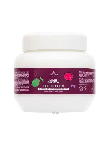 Mascarilla Capilar KALLOS Haj Pro-Tox Superfruits 275 ml Para Cabello Dañado - Kiwiku