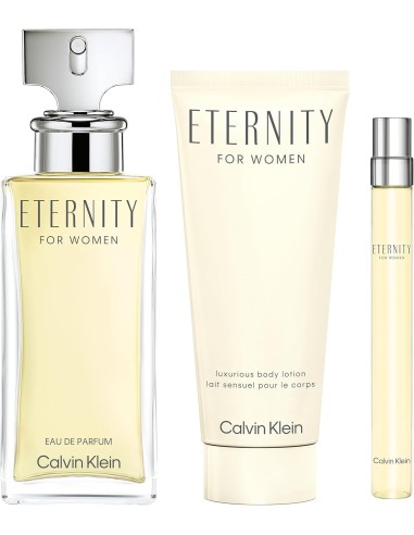 Set Regalo CALVIN KLEIN Eternity For Women Eau De Parfum 100ml + Mini 10ml + Loción Corporal 100ml - Kiwiku