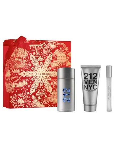 Set CAROLINA HERRERA 212 Men Eau De Toilette + After Shave Gel + Mini Vaporizador - 210 ml