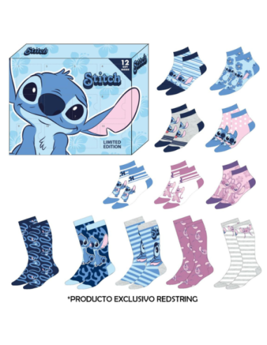 cerda_caja_regalo_12_pares_calcetines_stitch_talla_35/41_8445484460940_oferta