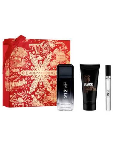 Set De Regalo CAROLINA HERRERA 212 VIP Black Men Eau De Parfum 100 Ml + Gel De Ducha 100 Ml + Mini 10 Ml