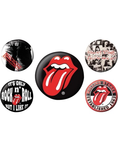 Juego De Chapas The Rolling Stones Clásicos - Licencia Oficial - Compra En Kiwiku