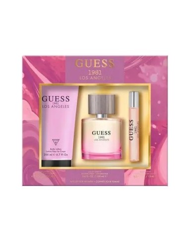 Set Guess 1981 Los Angeles Women Eau De Toilette + Loción Corporal + Mini EdT Para Mujer