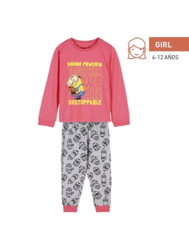 cerda_pijama_largo_single_jersey_minions_rosa_talla_8_años_infantil_niña_100%_algodón_8445484189032_oferta