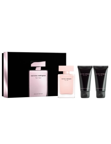 NARCISO RODRIGUEZ For Her Eau De Parfum 50 Ml + Body Lotion + Shower Gel - Set De Regalo Mujer | Kiwiku