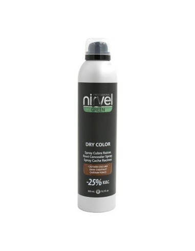 nirvel_green_dry_color_spray_cubre_canas_castaño_oscuro_300_ml_8435054666384_oferta