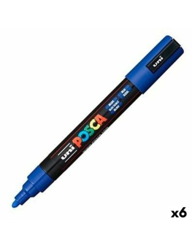 posca_rotuladores_pc-5m_azul_6_unidades_punta_de_bala_4548351115548_oferta