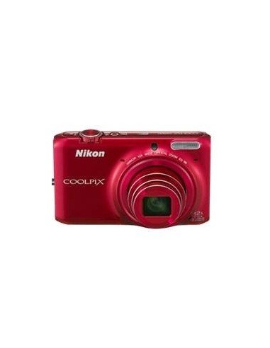 Kit camara digital nikon coolpix s6500 rojo 16 mp litio zo 12x  hd 3d lcd 3" wifi + estuche + 5 años