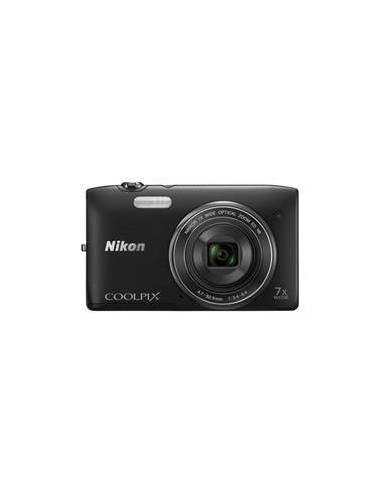 Kit camara digital nikon coolpix s3500 negra 20.1 mp zo 7x hd lcd 2.7" litio + funda