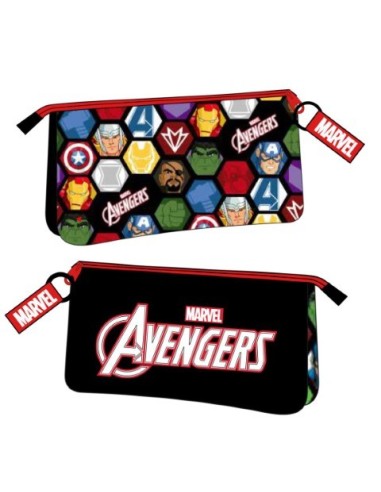 Estuche/portatodo plano 3 compartimentos avengers, Color Negro 2100002341 kiwiku.com