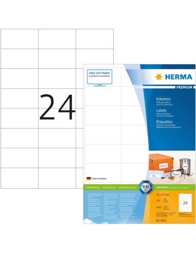 Oferta Herma Etiquetas blancas 70x37 200 A4 4800 uds 4615 | kiwiku