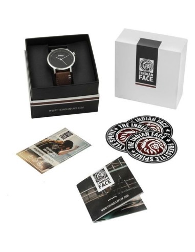 Ofertón THE INDIAN FACE 62733 Reloj scope silver and black - pulsera marrón