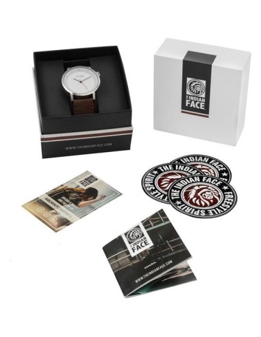 Oferta - THE INDIAN FACE 62731 Reloj scope silver and white - pulsera marrón