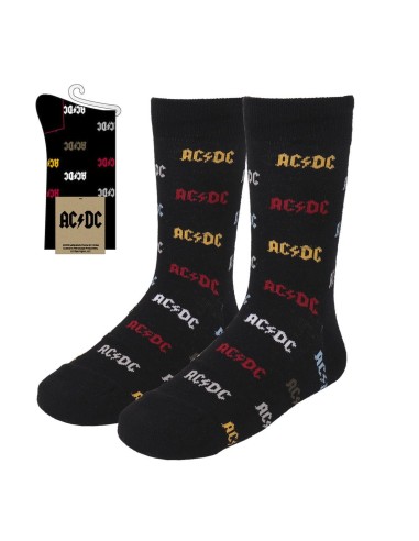 Oportunidad Cerda 2200006587_40-46-C51 Calcetines acdc, Color Negra, letras T.U.(40-46)